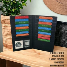 Mens RFID Blocking Premium Genuine Leather Bifold Credit Card ID Holder Wallet