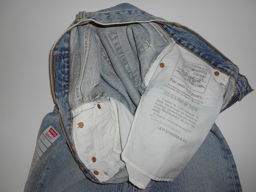 VINTAGE NOS LEVI'S 534 Zipper Fly Stoned Washed Jeans W32 L32 Made SPAIN 1990's - Picture 8 of 12