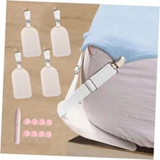 Bed Sheet Holders Set of Lock Sheet Holder Keep Sheets Firm & Tight 4 White
