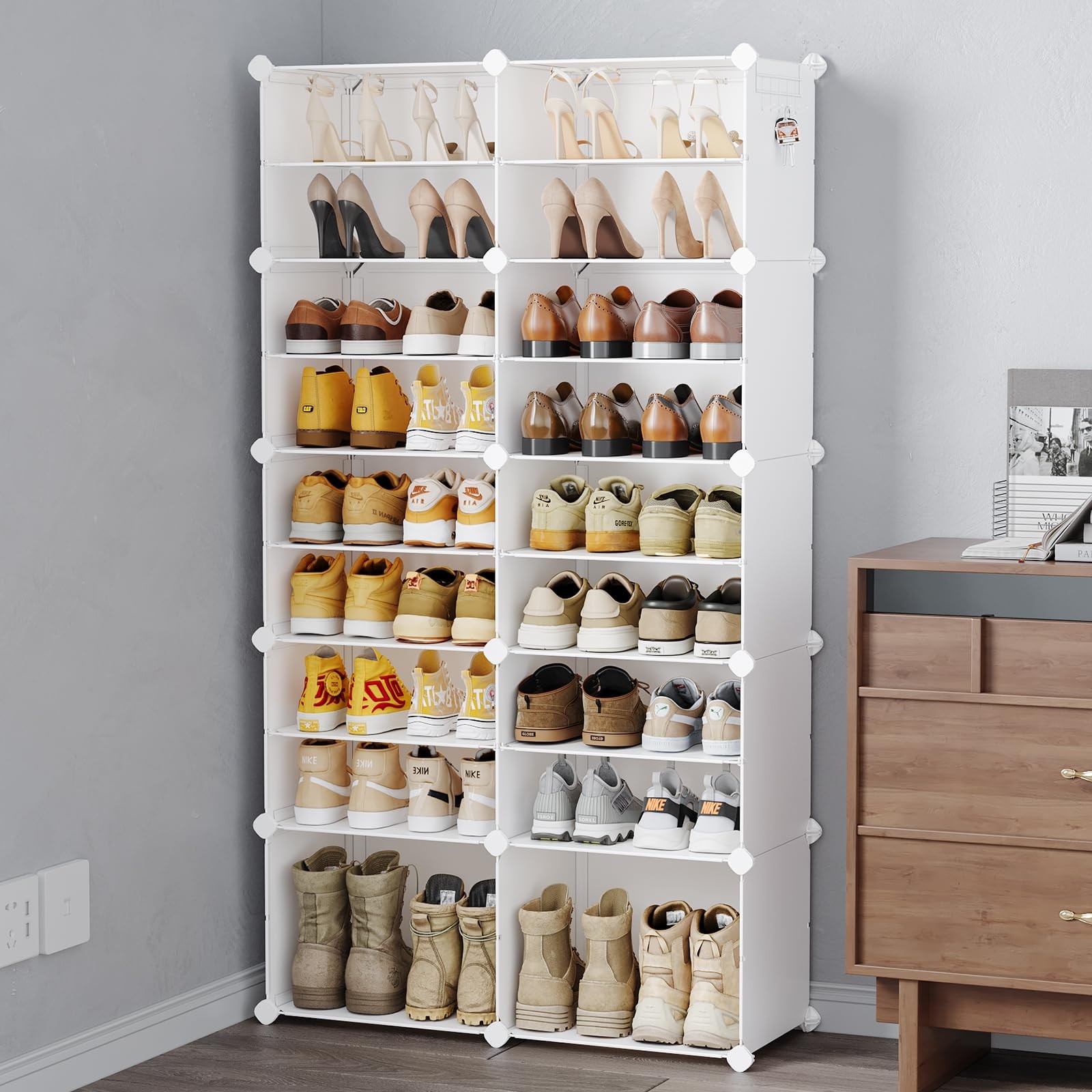 MAGINELS 10-Tier Tall Shoe Rack Organizer Holds 40 Pairs Portable Storage Space-Saving Design-image