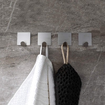 TOGU SUS 304 Stainless Steel Self Adhesive LG-4PCS, Brushed 