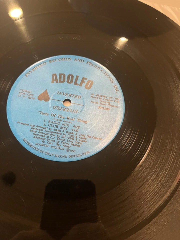 Adolfo Rare Freestyle Vinyl Record VG+ "taste of the real thing" inverted - Image 2 of 3