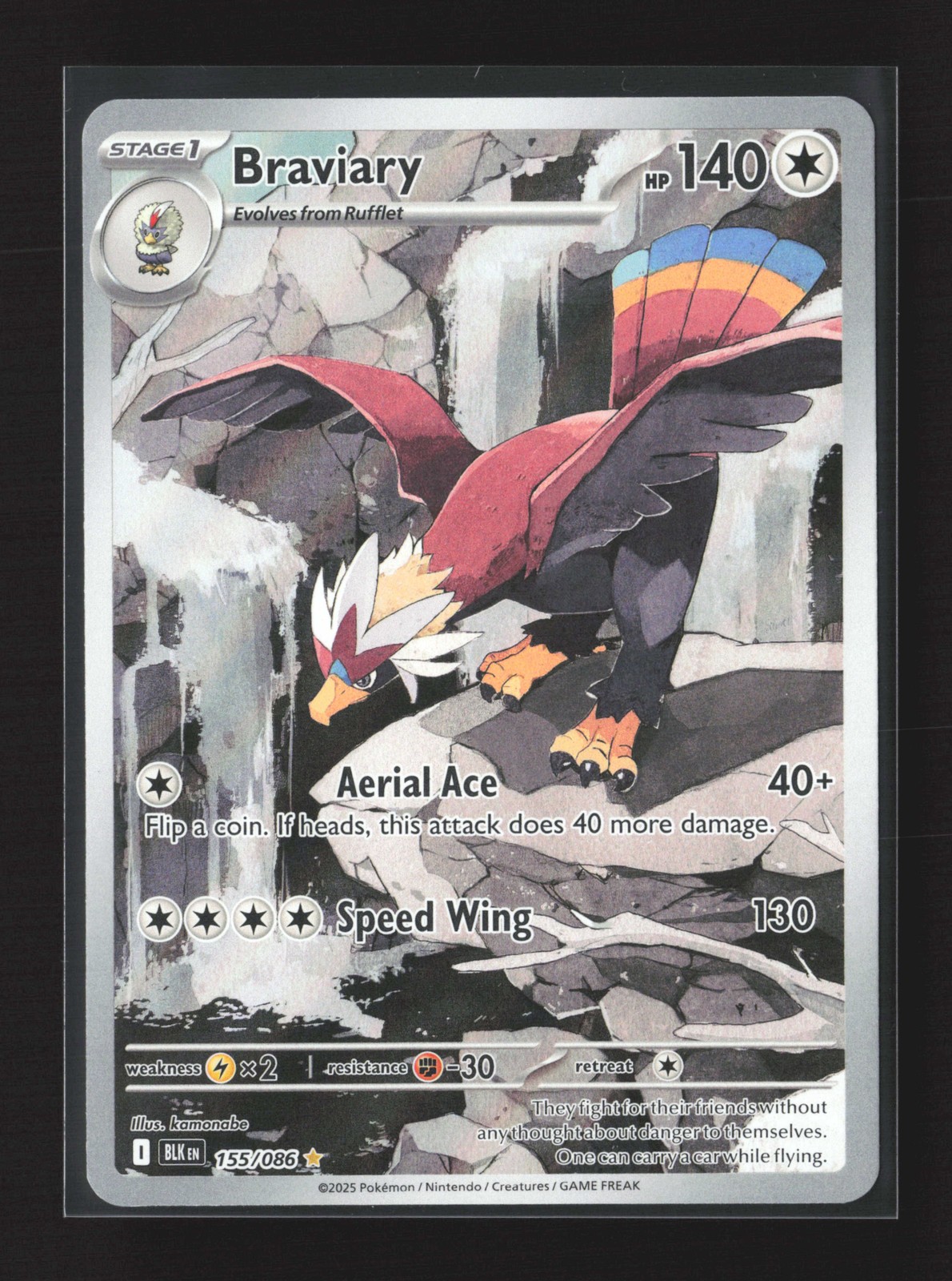 Pokemon SV: Black Bolt #155/086 Holo Braviary