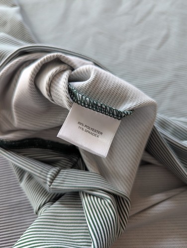 Pullover elástico verde blanco Peter Millar XL Tulane University 1/4 cremallera para hombre - Imagen 7 de 8