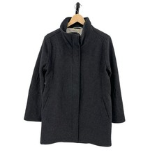 Pendleton Coat Black Womens S Wool Blend Full Zip Overcoat Collared Woolen Mills