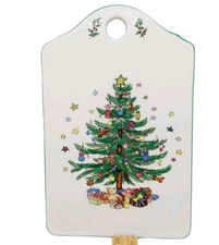 Nikko Happy Holidays Ceramic Christmas Tree Snack Cheese Board No Box 