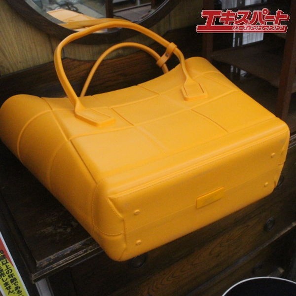 Bottega Veneta Rubber Tote Bag Orange Large 16 in Used thumbnail 9