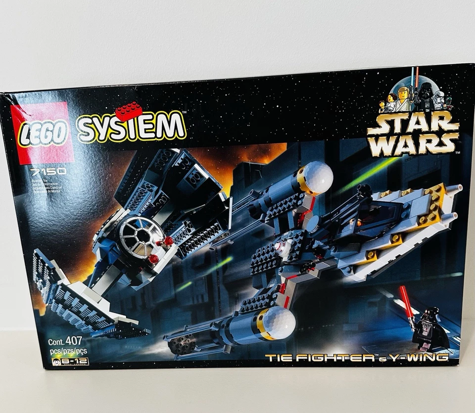 NEW ~ LEGO System STAR WARS 7150 TIE Fighter & Y-Wing Darth Vader 407pcs Retired - Image 2 of 4