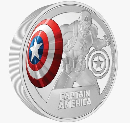 2023 Niue Marvel Superheroes Captain America 3 oz Silver Coin NGC PF 70 FR LE - Picture 2 of 7