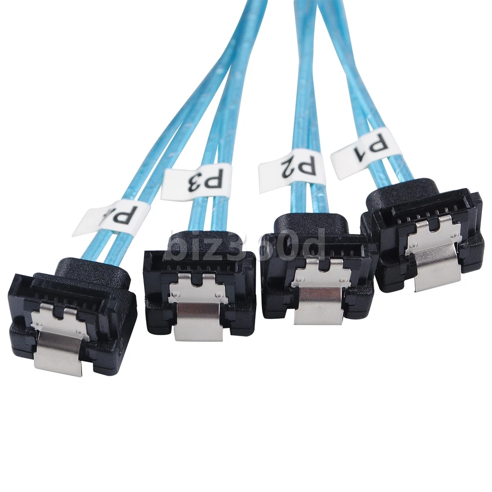 1m 36Pin Mini SAS SFF-8087 to 4 SATA 7Pin Right Angled HD Splitter Cable 12Gpbs - Image 3 of 4