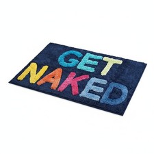 Get Naked Bath Mat Multicolour Soft Absorbent Bathroom Rug Non Slip Funny Decor