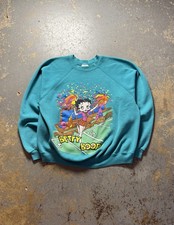 Vintage 90s Betty Boop Cheerleader Distressed Graphic Sweatshirt-Size Large