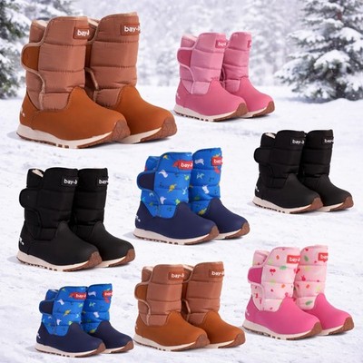 Jungen & Mädchen Kinder Schneestiefel mit Fellfutter - WINTER WARM SLIPPER MOON BOOT