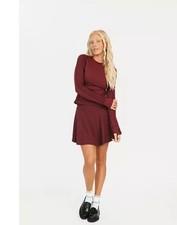 NWT $89.99 Fore All Marie Long Sleeve Merlot Size L Golf Shirt