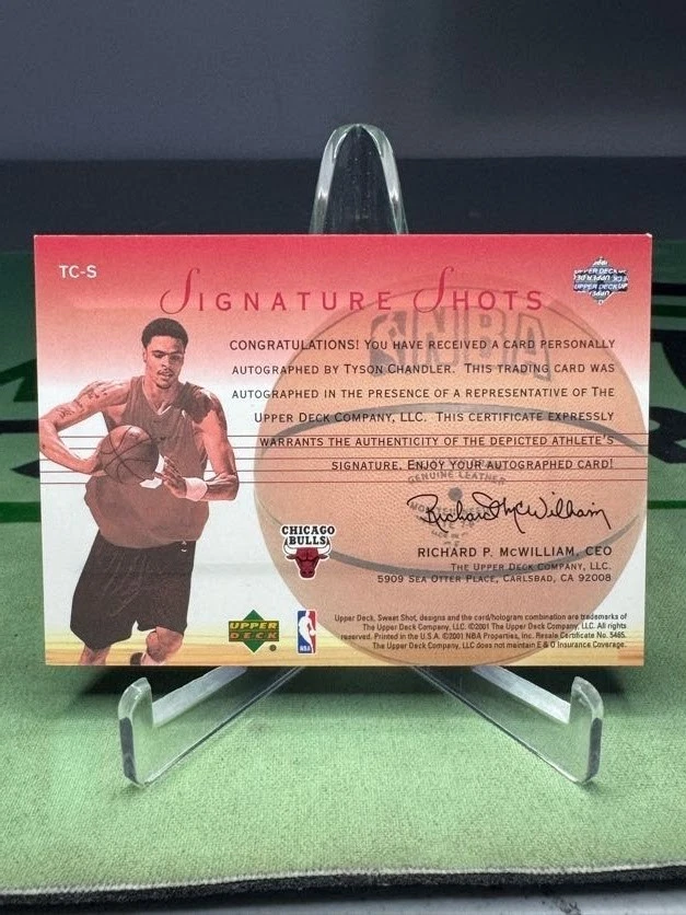 2001-02 Upper Deck Тайсон Чендлер Sweet Shot Signature Shots дебютант с автографом - Bulls - Изображение 2 из 2