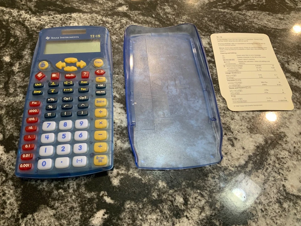 TI-15 scientific Calculator - COMPLETELY FUNCTIONAL w/cover used…works - Image 3 of 3