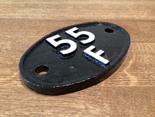 Original Railway Shed Plate. 55 F. MANNINGHAM 1957-67  HAMMERTON  STREET 1967-73