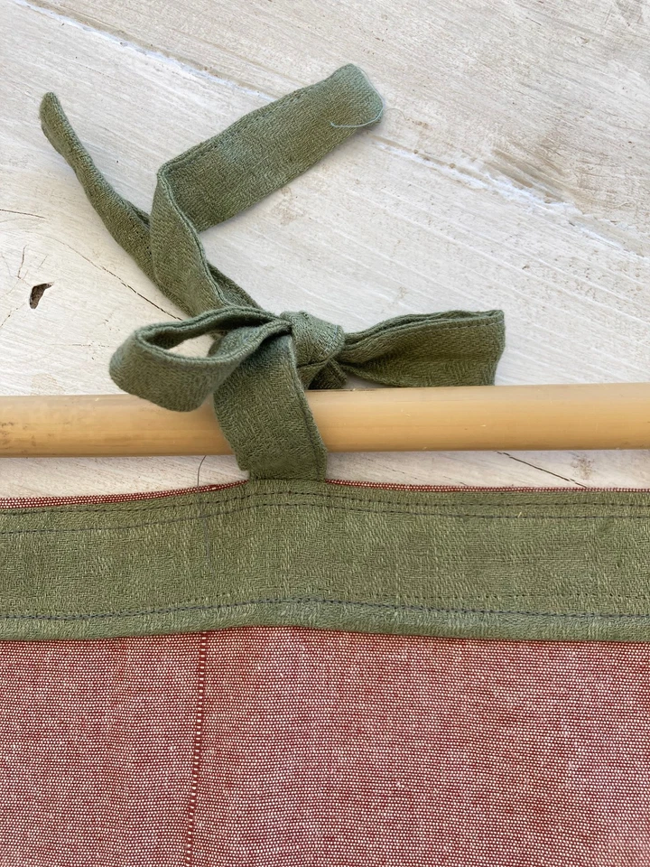 Cortina Boho 57" x 84" Hecho a Mano Panel Patchwork Tie-Top 100% Algodón Foto 4 de 4