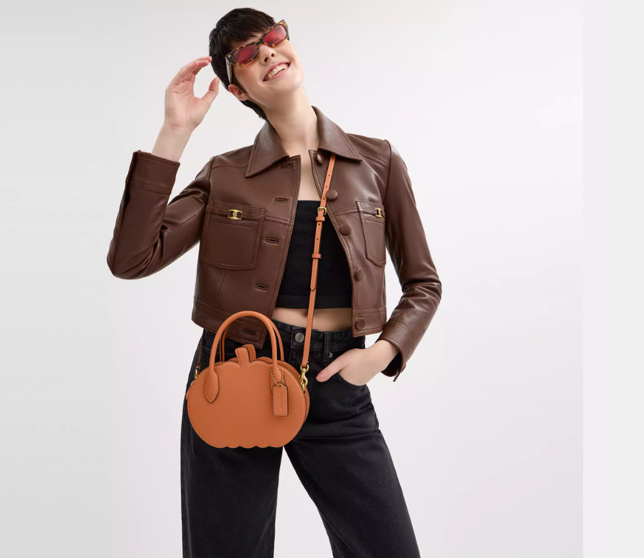 NEW! Coach Pumpkin Purse Bag Runway CU868 Orange Leather Fall