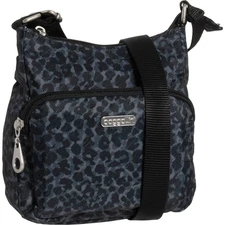 NWT Baggallini Joey Bagg Crossbody Bag Black Charcoal Cheetah 7x7x2.5" MSRP $58
