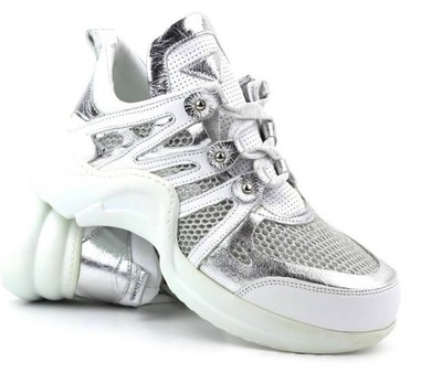 Pierre Cardin Genuine Leather and Mesh Sneakers sz 6 France/Paris
