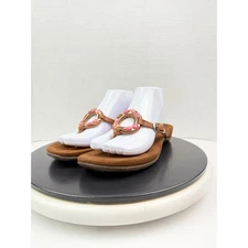 Vionic Ricci Womens Size 7 Thong Sandal Cinnamon Brown Leather Comfort Flip Flop