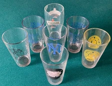VINTAGE~ORIGINAL~7~PINT GLASSES~NYC~BARS~BREWERIES~MOE'S~PARK SLOPE~MURPHY'S~ETC