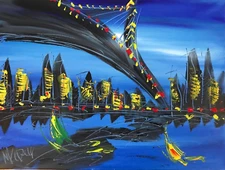 BROOKLYN  by Mark Kazav  Abstract Modern CANVAS Original Oil Painting sc3454yT4F