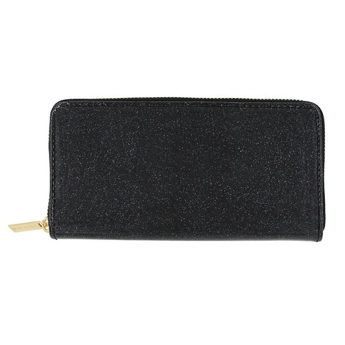 Premium Glitter Bling Smooth Vegan Leather Continental Zip Around Wallet - Picture 2 of 34