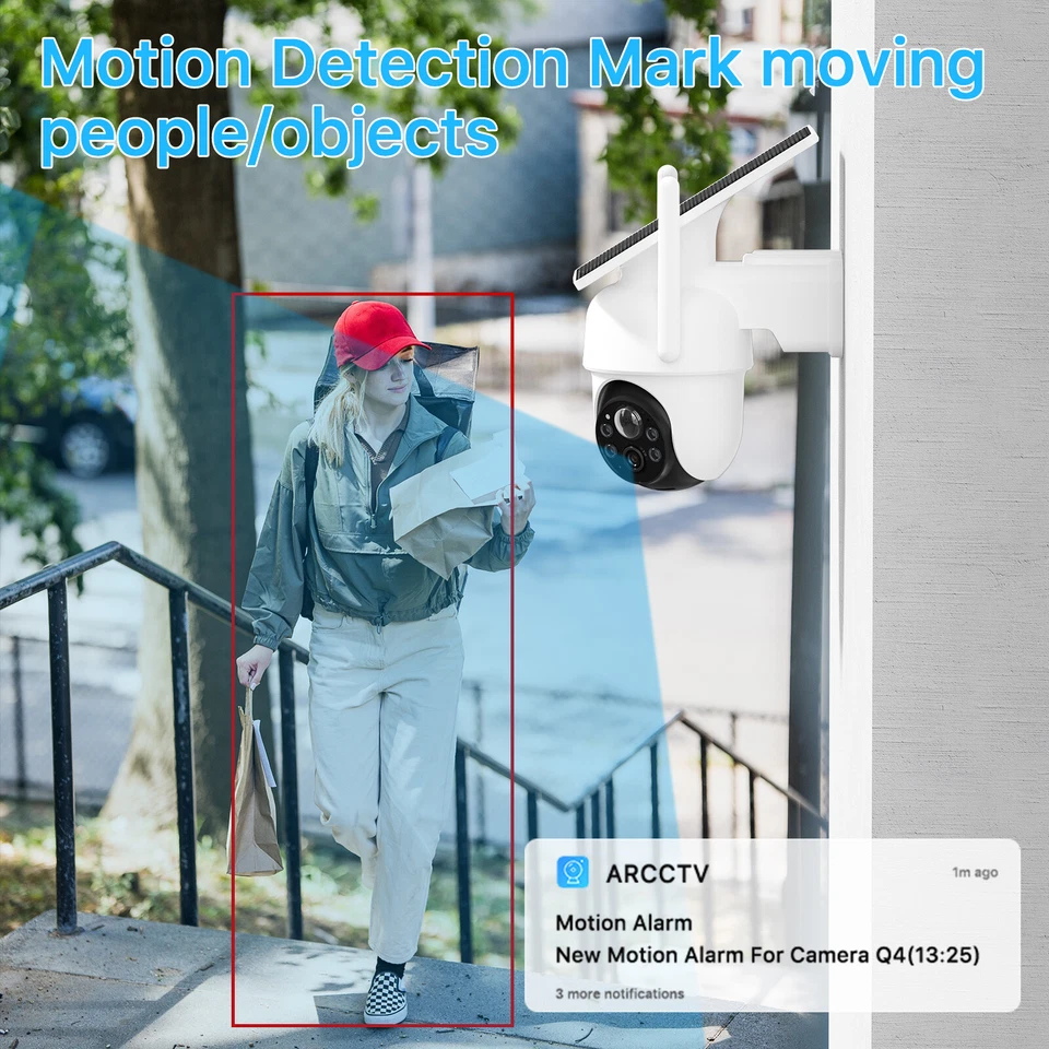 ANRAN Sistema de Cámara de Seguridad IP WiFi Alimentado por Batería Solar Exterior Inalámbrico Hogar Foto 4 de 4