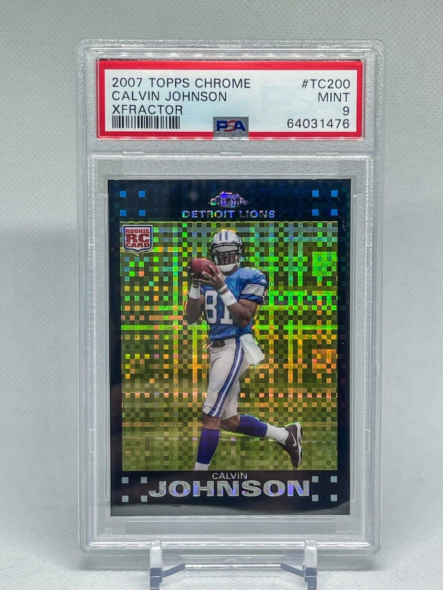 2007 Topps Chrome X-Fractor PSA 9 Mint Calvin Johnson HOF RC
