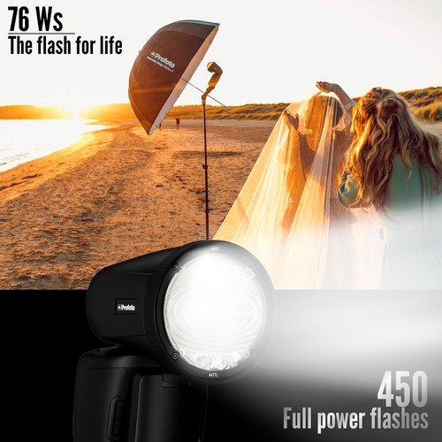 Profoto A10 On Camera Flash Light for Canon with Clic Softbox Octa 2 Feet Bundle - Picture 3 of 7