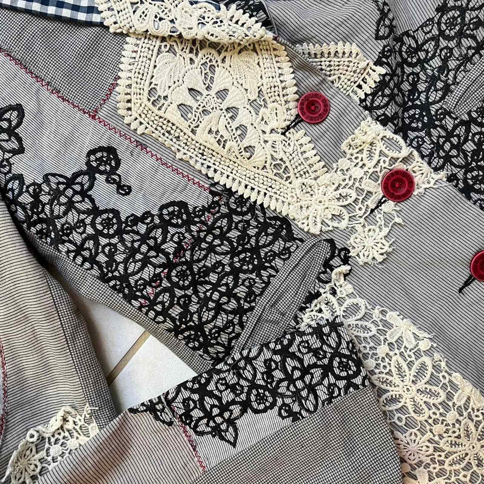 Desigual patchwork blazer sz m - image 4