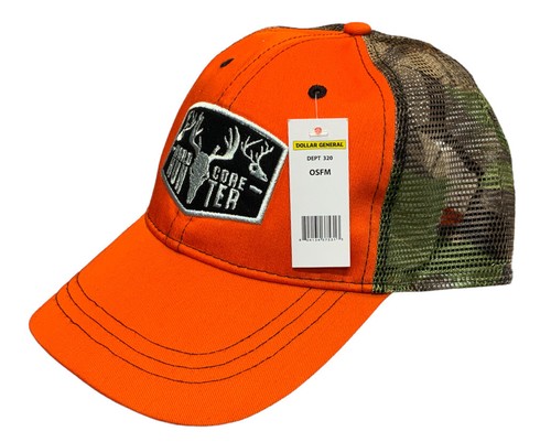 Truckermütze Kappe Hard Core Hunter Sicherheit orange und tarnfarben Netzrücken Hirsch Jagd - Bild 2 von 8