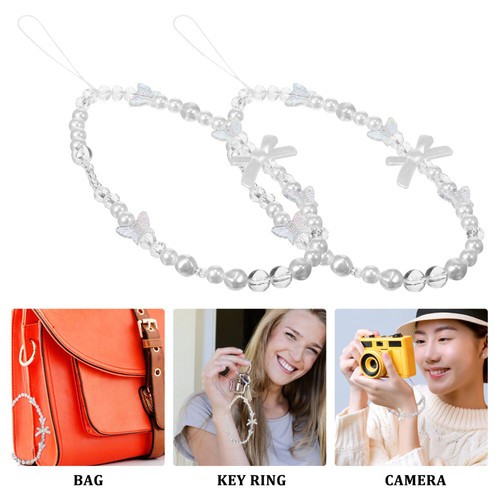 2 Pcs Mobile Phone Chain Miss Cell Beads Lanyard Accessories Charm - 第 6/11 張圖片
