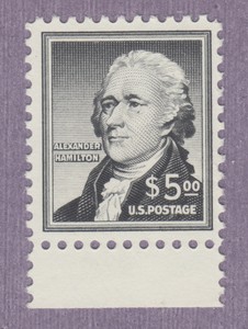 US-Sc-1053-1954-5-00-black-Alexander-Hamilton-light-fingerprint-on-gum