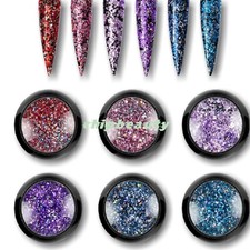 6 Colors Nail Chunky Glitter Shimmer Laser Nail Art Design