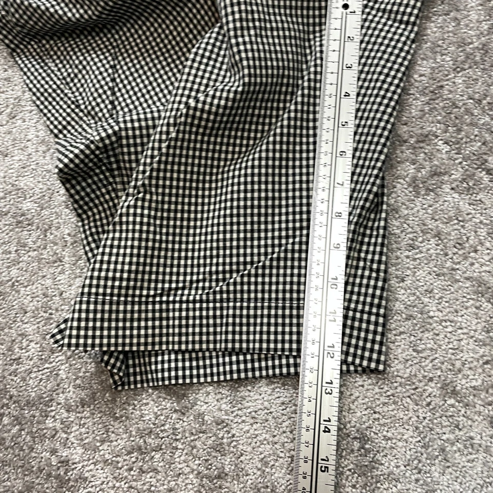 New York and Company Manhattan Chino Shorts Womens 18 Black White Plaid 12" Insm - Image 3 of 4