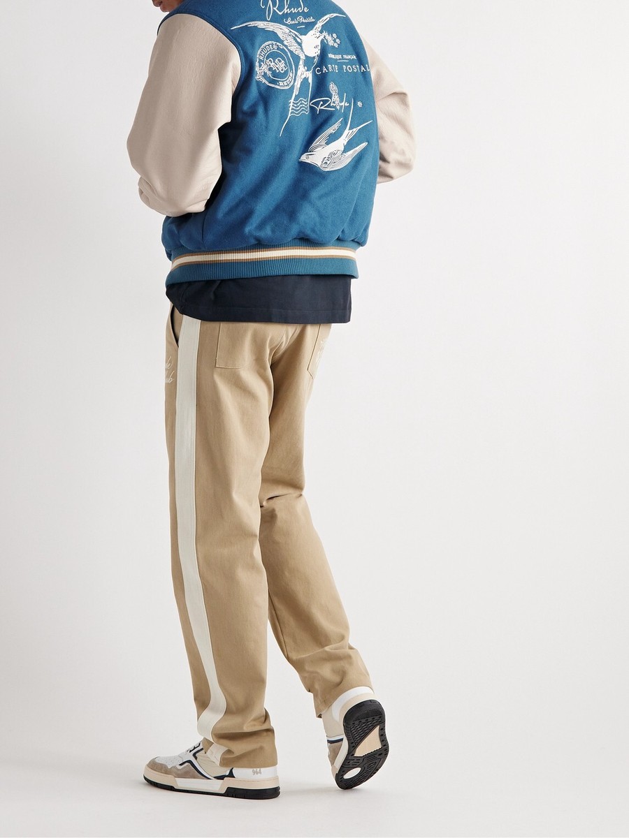 Rhude jaket 迷彩　Sサイズ RHUDE Embellished Leather-Trimmed Wool-Blend Felt Varsity