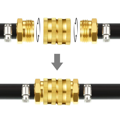US Solid Brass Garden Hose 3/4inch Garden Hose Connector Female to Female US - Picture 9 of 11