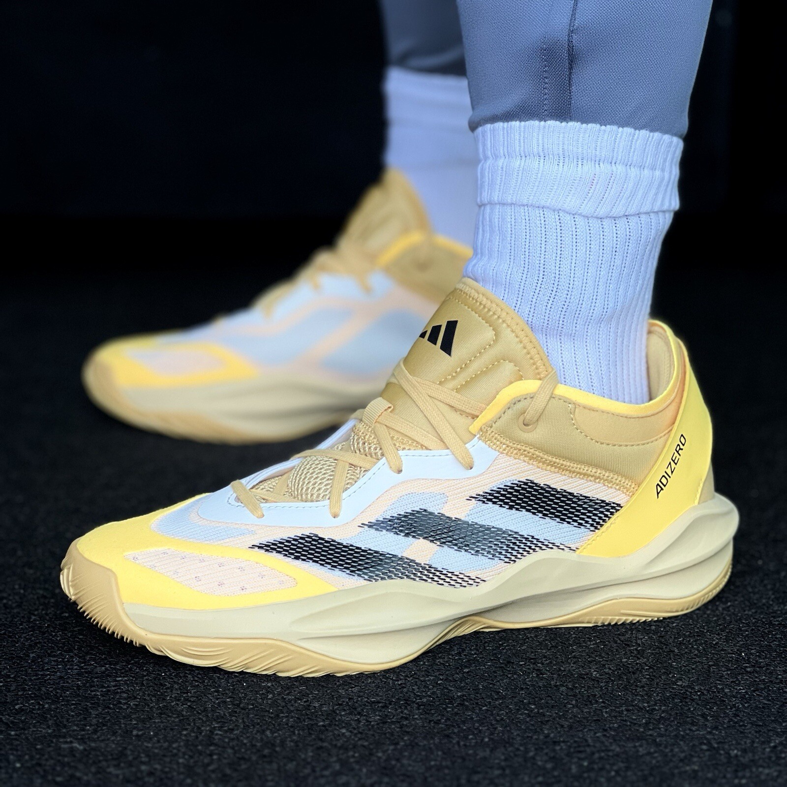 Мужская баскетбольная обувь Adidas Adizero Select 2.0 Желтые кроссовки-кроссовочки #868