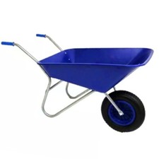 Blue Wheelbarrow 85L with pneumatic wheel 85 litre Gardening mucking out barrow