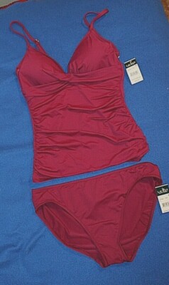 Lauren Ralph Lauren Underwire Tankini sz 12,14 or 16  Rtl $142 Plum PUrple 
