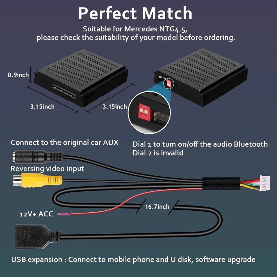 Wireless Carplay Android Modul Für Mercedes Benz A/B/C/E/CLA/GLA/GLK/ML NTG4.5 - Bild 4 von 4
