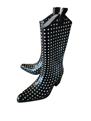 Womens Bit Bridle Western Cowgirl Black And White Dotted Rain