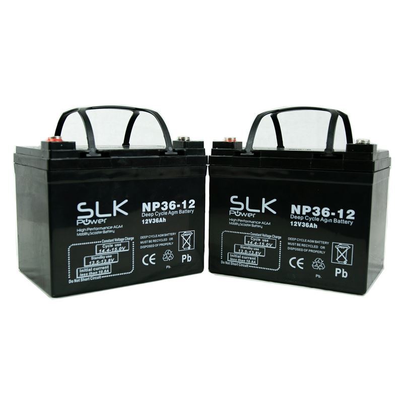 2 X PAIR SLK Power 12V 36ah AGM Mobility Scooter Batteries MU1 SLD