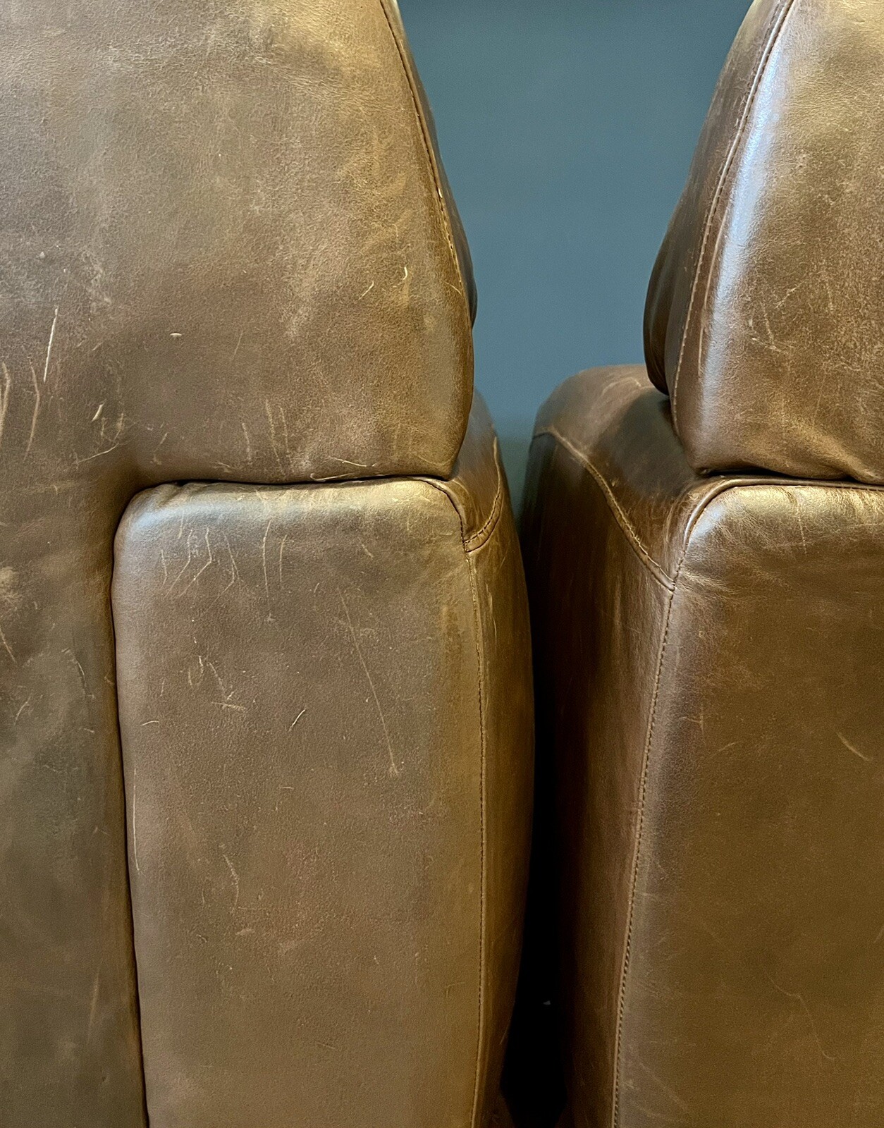 Vintage Leather Chairs X 2. Pair Of Distressed Vintage