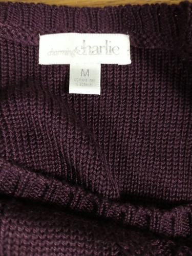 Charming Charlie Brand Women's Size Medium Sweater Dress Plum color - Picture 3 of 3