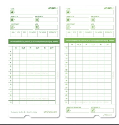 uPunch Time Cards 