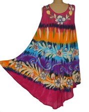 Sommerkleid Tunika Strandkleid Kleid Hippie Boho Batik 38 40 42 44 46 48 N°61.2